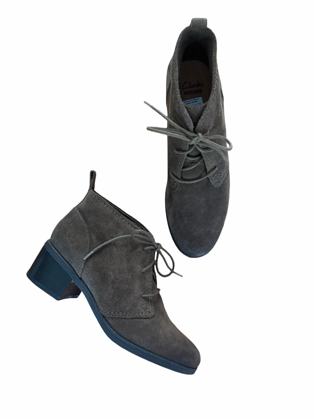 Clarks | Taupe Suede Lace Up Booties